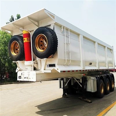 Heavy Hydraulic Lifting Cylinder Rear Tipper Semi Trailer For Sale